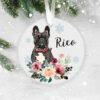 Personalized  Christmas Ornament, Christmas Tree Ornament, Custom Dog Ornament, Pet Ornament, Dog Photo Gift, Personalized Ornament, Bulldog