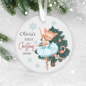 Baby's First Christmas Personalised Ceramic Decoration, 1st Christmas, Custom Baby Name Christmas Ornament, Baby 1st Christmas Ornament