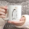 Custom mug personalised Christmas Mug 11 oz, Personalised Mug, Winter Penguin, Gift for Her, Him, Mom, Friend, Personalised Name Mug