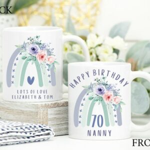 Personalised 70th Birthday Mug, Best Nana Ever mug, Best Grandma Mug, Nanny coffee cup, Grandmother gift, Nana Gift Idea, Birthday Gift