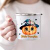 Halloween Personalised Enamel Mug, Hello Pumpkin, Halloween Camping Mug, Gift For Halloween, Autumnal Magic, Autumn Cup, Fall Coffe Mug UK - Image 2