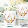 Monogram Coffee Mug, Autumn Home Decor, Personalised Cup, Halloween Gift, Cozy Mug, Gift Idea For Friend, Sister, Aunt, Children, Cocoa Mug