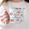 Personalised Hedgehod Enamel Mug, Hello Fall, Camping Mug, Gift For Halloween, Autumnal Magic, Autumn Cup, Fall Coffe Mug UK, Autumn Decor - Image 2