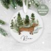 Dachshund, Personalised  Christmas Ornament, Christmas Tree Ornament, Custom Dog Ornament, Pet Lover, Personalized Bauble UK