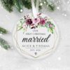 Our First Christmas Married, Personalised Ceramic Decoration, Christmas Ornament 2022, Personalized  Christmas Ornament, Wedding Keepsake