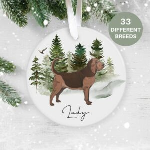 Bloodhound, Personalised  Christmas Ornament, Christmas Tree Ornament, Custom Dog Ornament, Pet Lover, Personalized Bauble UK