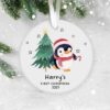 Baby's First Christmas Personalised Ceramic Decoration, 1st Christmas, Custom Baby Name Christmas Ornament, Baby 1st Christmas Ornament UK