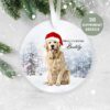 Golden Retriever, Personalised  Christmas Ornament, Christmas Tree Ornament, Custom Dog Ornament, Pet Lover, Personalized Bauble UK, Ceramic