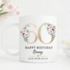 Personalised 50th Birthday Mug, Personalised Age Mug, Best Friend Gift, Gift for Her, Mum Sister Friend Mug, Milestone Age Gift, Floral UK - Image 5