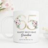 Personalised 80th Birthday Mug, Personalised Age Mug, Best Friend Gift, Gift for Her, Mum Sister Friend Mug, Milestone Age Gift, Floral UK - Image 8