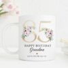 Personalised 85th Birthday Mug, Personalised Age Mug, Best Friend Gift, Gift for Her, Mum Sister Friend Mug, Milestone Age Gift, Floral UK