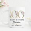 Personalised 100th Birthday Mug, Personalised Age Mug, Best Friend Gift, Gift for Her, Mum Sister Friend Mug, Milestone Age Gift, Floral UK