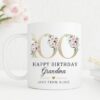 Personalised 80th Birthday Mug, Personalised Age Mug, Best Friend Gift, Gift for Her, Mum Sister Friend Mug, Milestone Age Gift, Floral UK - Image 7