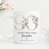 Personalised 80th Birthday Mug, Personalised Age Mug, Best Friend Gift, Gift for Her, Mum Sister Friend Mug, Milestone Age Gift, Floral UK - Image 9