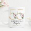 Personalised 50th Birthday Mug, Personalised Age Mug, Best Friend Gift, Gift for Her, Mum Sister Friend Mug, Milestone Age Gift, Floral UK - Image 4