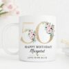 Personalised 70th Birthday Mug, Personalised Age Mug, Best Friend Gift, Gift for Her, Mum Sister Friend Mug, Milestone Age Gift, Floral UK - Image 7