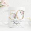 Personalised 80th Birthday Mug, Personalised Age Mug, Best Friend Gift, Gift for Her, Mum Sister Friend Mug, Milestone Age Gift, Floral UK - Image 10