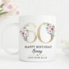 Personalised 100th Birthday Mug, Personalised Age Mug, Best Friend Gift, Gift for Her, Mum Sister Friend Mug, Milestone Age Gift, Floral UK - Image 6