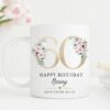 Personalised 80th Birthday Mug, Personalised Age Mug, Best Friend Gift, Gift for Her, Mum Sister Friend Mug, Milestone Age Gift, Floral UK - Image 6
