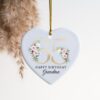 65th Birthday Ornament, Ceramic Heart, Birthday Gift Ideas, Gift For Her 18th 21st 30th 40th 50th 60th 70th , Personalised Keepsake, UK