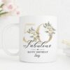 Personalised 50th Birthday Mug, Personalised Age Mug, Best Friend Gift, Gift for Her, Mum Sister Friend Mug, Milestone Age Gift, Floral UK