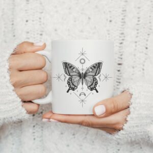 Custom mug personalised, Moon Child, Astrology Mug, Gifts For Her, Birthday Gift, Coffee Mug, Spiritual Wellness Gift, Butterfly