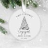 Our First Christmas Engaged, Personalised Ceramic Decoration, Christmas Ornament 2022, Personalized  Christmas Ornament, First Christmas UK