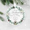 Personalised First Christmas as a Family, Holiday Decor, Christmas Ornament 2022, Family Keepsake Baby’s 1st Christmas, Ceramic Bauble