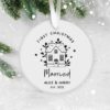 Our First Christmas Married, Personalised Ceramic Decoration, Christmas Ornament 2022, Personalized  Christmas Ornament, Wedding Keepsake