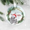 Bunny Christmas Ornament, Rabbit Bauble, Personalised  Christmas Ornament, Christmas Tree Ornament, Pet Lover Personalized Bauble, UK