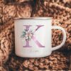 Personalised Christmas Mug with Initial, Hot Chocolate Mug, Christmas Gift, Pink Glitter, Family Xmas Cup, Gift for Kids, Daughter, Sister - Image 2
