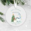 Personalised First Christmas as My Grandad, Gift for Nanny Grandma Grandpa, Family Keepsake Baby’s 1st Christmas, Dino, Dinosaur, Dinosaurus