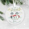 Personalised First Christmas as a Family, Holiday Decor, Christmas Ornament 2022, Family Keepsake Baby’s 1st Christmas, Ceramic Bauble