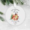 Personalised First Christmas as a Family, Holiday Decor, Christmas Ornament 2022, Family Keepsake Baby’s 1st Christmas, Ceramic Bauble